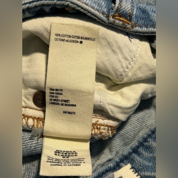 Free People We The Free Denim Skirt Breezy Button Fly, size 27 light wash blue - Picture 14 of 16